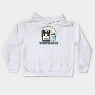 Retro Floppy Disk And USB Stick Kids Hoodie